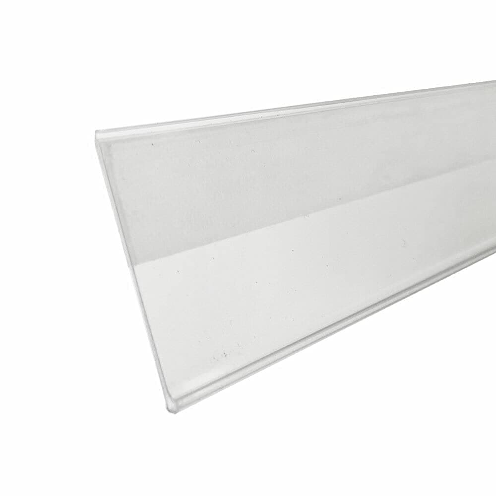 DGS Retail Shelf Label Strips 100 Pack 1.5" Auto-adhesivas para Góndola 48" (Clear PVC) PQA99