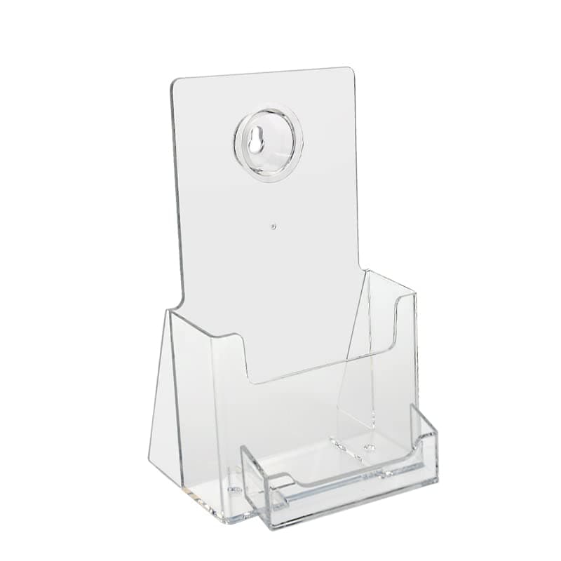 Source One Tri Fold Brochure Holder 4x9 in con portatarjetas (50 pack, transparente) TRIBC-50Pack