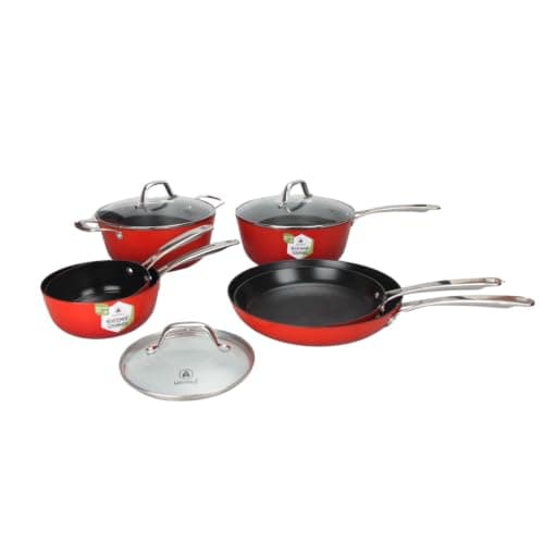 LAGUIOLE set de cocina de hierro fundido ligero 9 piezas rojo LA-9120660