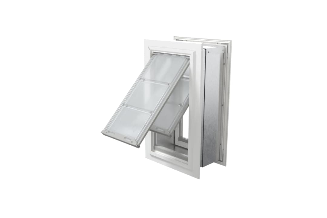 Puerta para Mascotas Endura Flap para Paredes en Blanco | Diseño de Doble Solapa Eficiente Energéticamente para Instalaciones en Pared | Protección para Todo Clima con Túnel Telescópico de Metal 04PP08 2