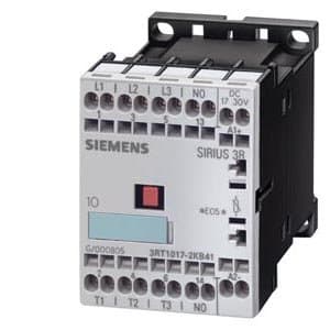 Siemens 3RT10 17-2BB41 Contactor de motor de seguridad, 3 polos, terminales con resorte, tamaño S00, 1 contacto auxiliar NO, bobina 24V DC