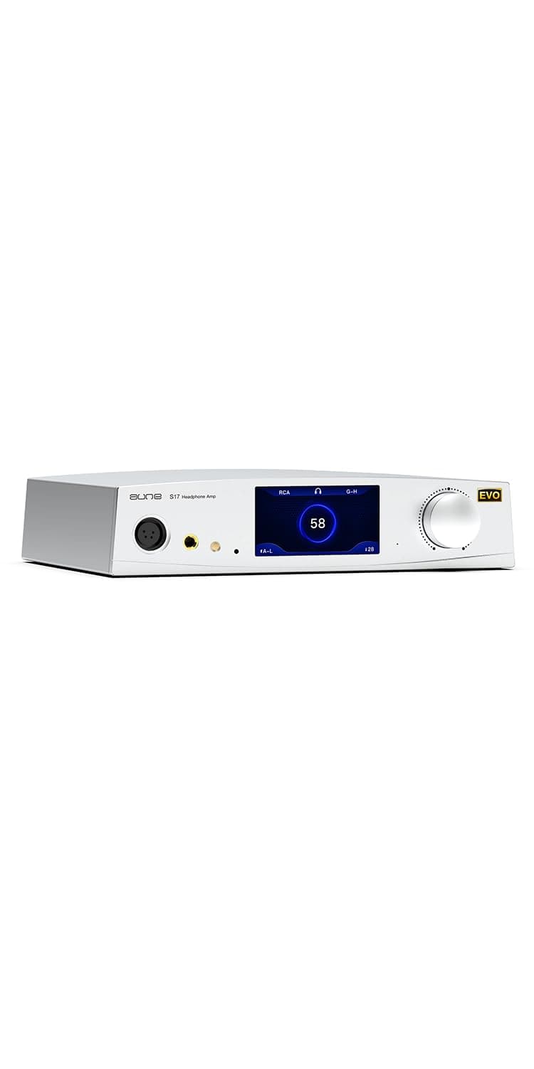 Aune S17 Pro EVO Amplificador de Auriculares y Previo, Curva de Volumen Fina, Clase A Pura, Totalmente Discreto y Balanceado, Salidas de Auriculares 6.35 mm/XLR/4.4 mm, Twin JFET, Salida Previo XLR/RCA, para DAC/Altavoces/Audio Hogar