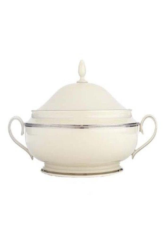 Lenox Covered Vegetable Bowl Tuxedo Platinum Ivory 6046593