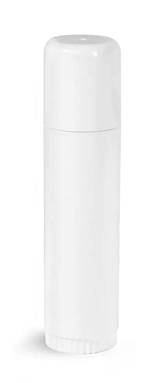 Inc. | SKS Bottle & Packaging .5 oz Tubos de Bálsamo Labial de Plástico Blanco con Tapas 0805-02B