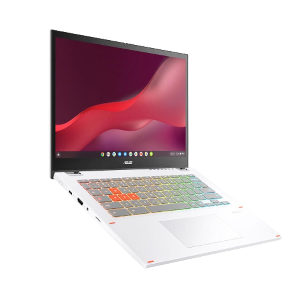ASUS Chromebook Vibe CX34 Flip para Cloud Gaming con Stylus, pantalla táctil de 14" 144 Hz (1920x1200), procesador Intel Core i5-1235U, SSD de 256 GB, 8 GB RAM, ChromeOS, blanco perla, CX3401FBA-DH586T-S