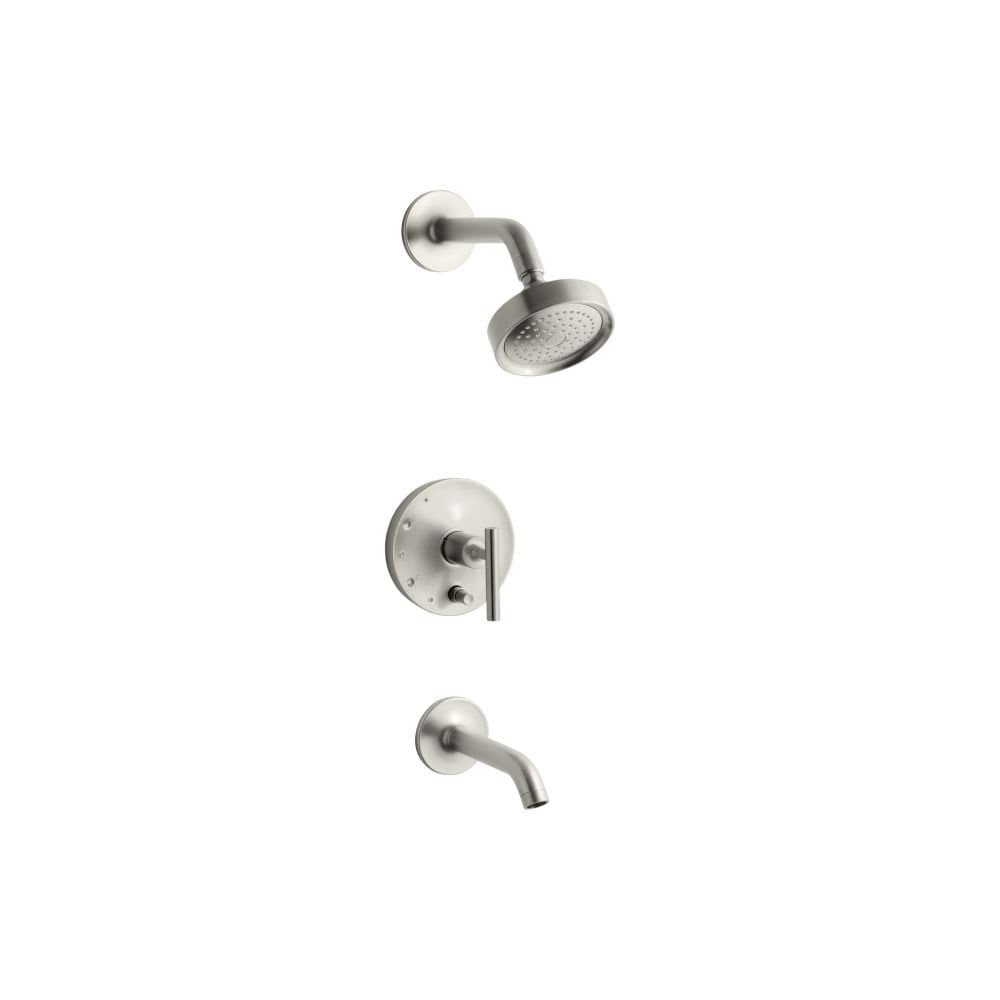 Kohler Purist Rite-Temp Tramo de Bañera y Ducha 1-Manija T14420-4-BN Nickel K-T14420-4-BN