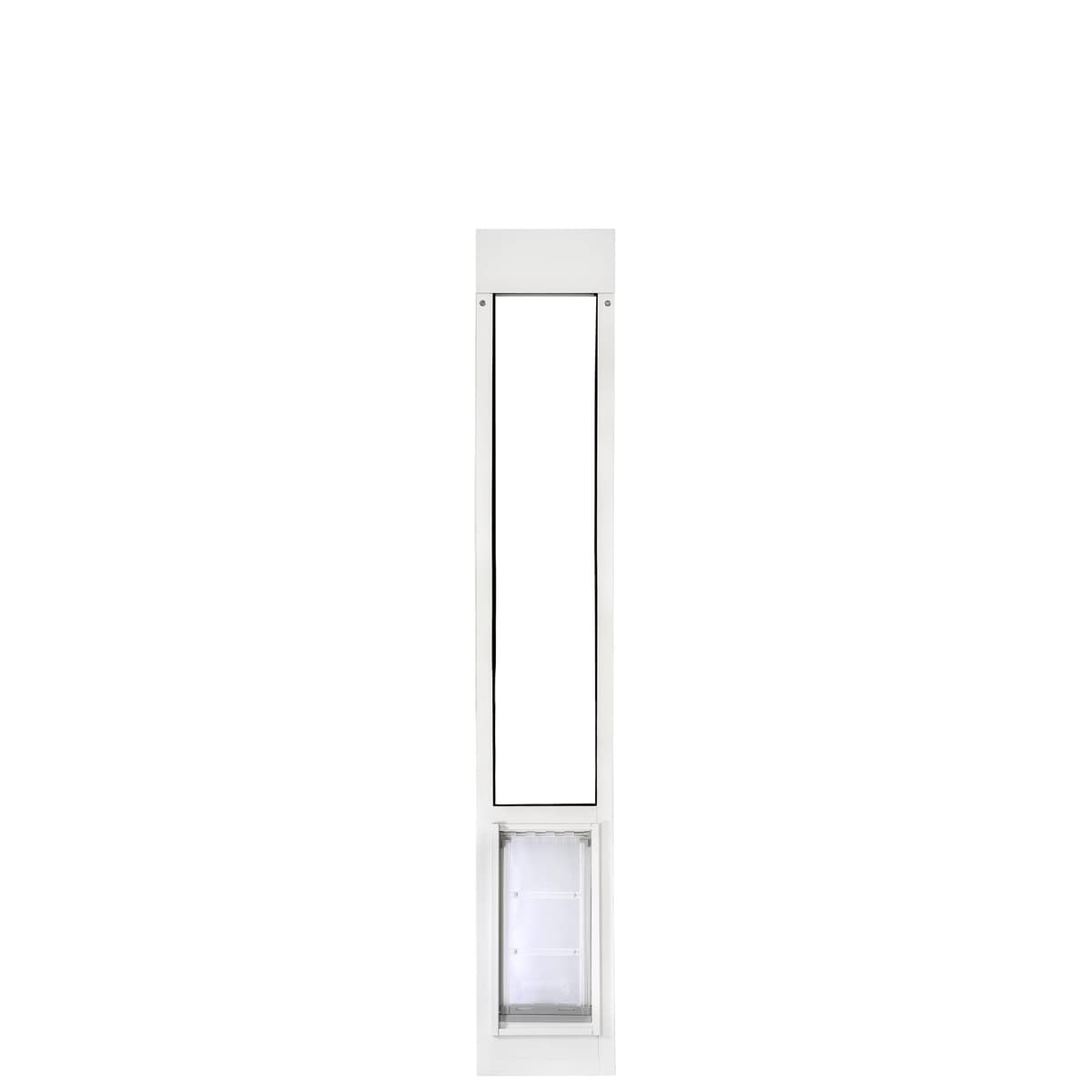 Puerta para Mascotas Endura Flap Thermo Panel de Doble Cristal para Climas Extremos | Solución de Puerta para Mascotas Aislada Premium | Resistente, Segura y Resistente a la Intemperie | Blanca, Aleta Mediana, 74.75"-77.75" de Altura 01EF-C20MM-1W-3DS