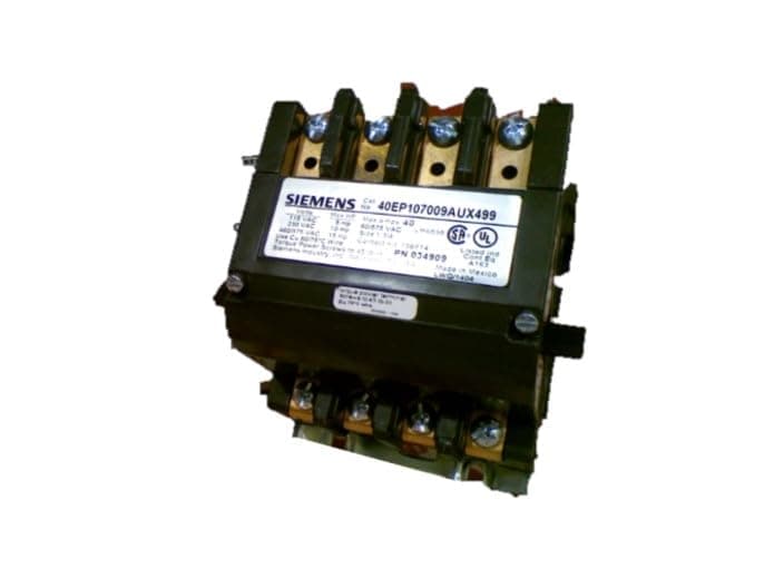 SIEMENS 40EP107009AUX499 Contactor Medio Tamaño 1 3/4 2P 240VAC 35A