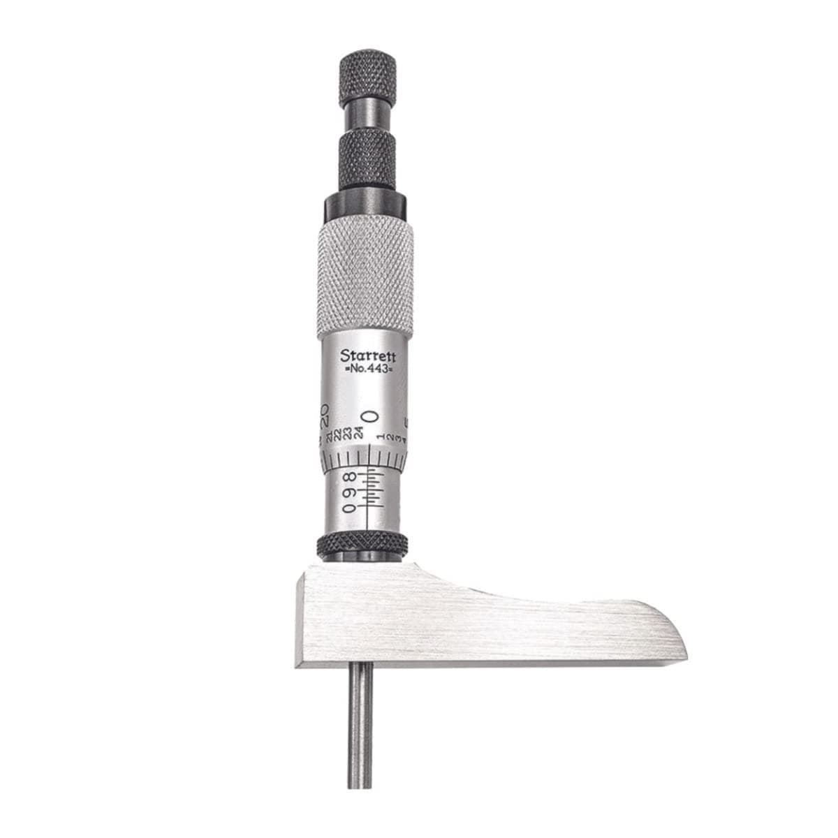 Starrett 443Z-6RL Calibrador de Profundidad con Llave Ratchet y 3 Varillas, 0-6" (.001")