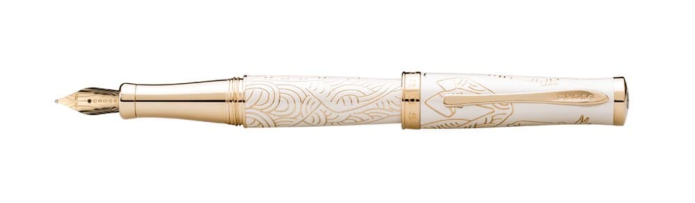 Cross 2014 Year Of The Horse Special Edition Collection, Imperial White Lacquer, Pluma Estilográfica con Punta Fina de Oro de 18 Quilates (AT0316-15FD)