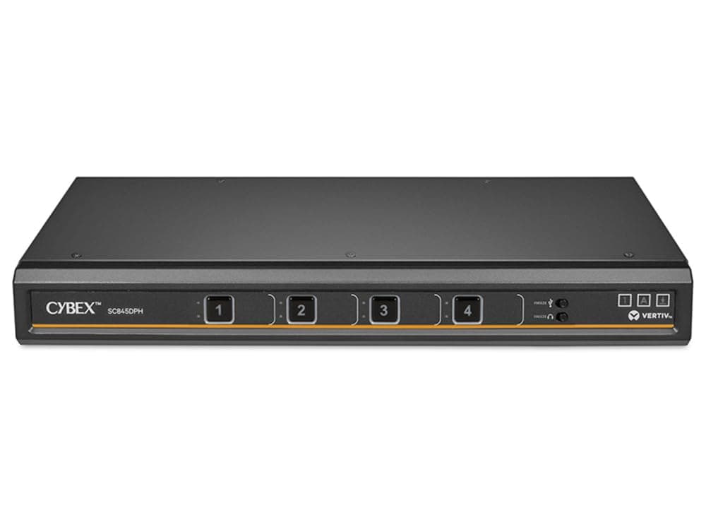 Vertiv Avocent Cybex SC845DPH-400 KVM seguro de escritorio 4 puertos, Single Head, DisplayPort, Touch, CAC, NIAP 4.0, TAA