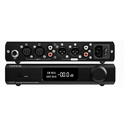 Fanmusic Topping Pre90 Preamplificador y Ext90 Extensor de Entrada Módulos NFCA Hi-Res Audio 2RCA 4XLR Combinación (Negro, Pre90)