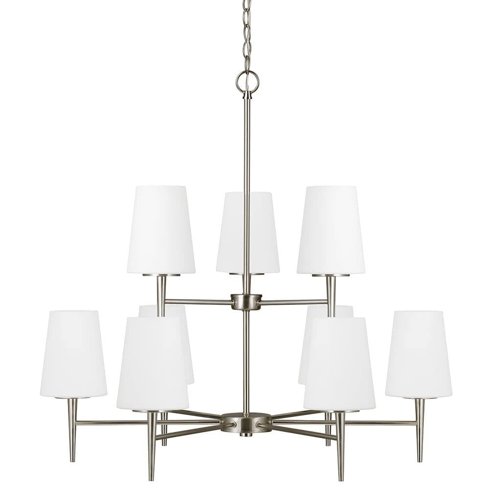 Sea Gull Lighting Candelabro Driscoll de nueve luces, níquel cepillado 3140409-962