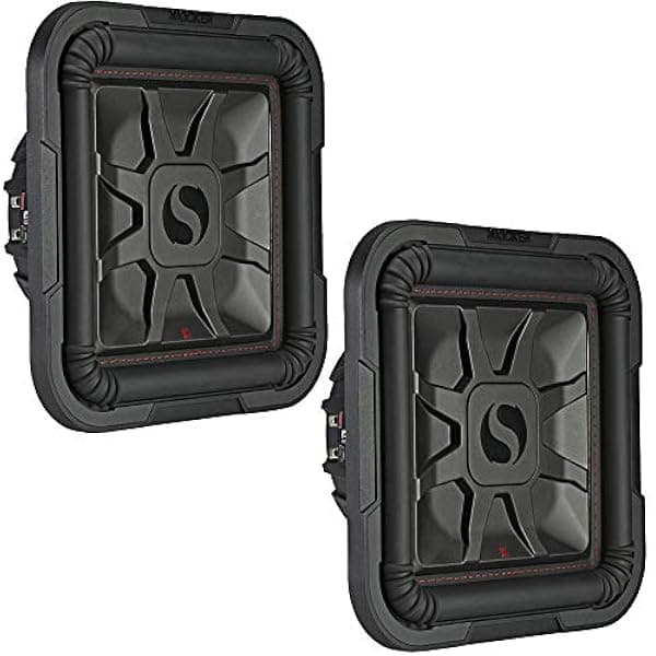 2 Kicker 46L7T104 Coche Audio L7T Montaje superficial 10" 1000W Subwoofers Cuadrados L7