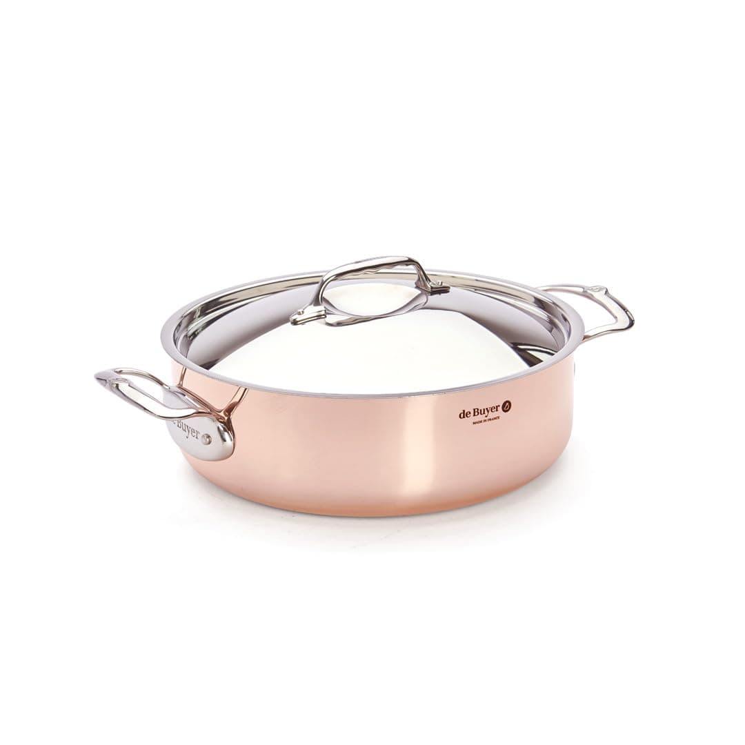 de Buyer Prima Matera Sartén redonda 11" con tapa cobre-acero inoxidable 624128