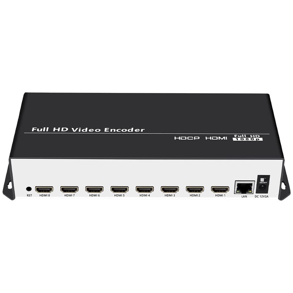 URayCoder Codificador de Transmisión en Vivo de Video HDMI HD H.265 H.264 Multicanal IPTV para 8 Señales HDMI a SRT RTSP RTMP RTMPS HLS Multicast HTTP MP4 FLV M3U8 TS UHE265-8