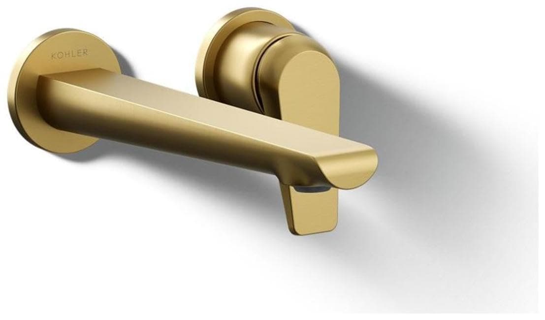 Kohler 97358-4-2MB Avid Grifería de Pared para Lavabo, 1.2 gpm, Vibrant Brushed Moderne Brass