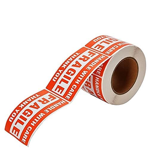 Fangtech 500 Etiquetas Fragile 3 x 5 Inch (40 Rollos) FS.3x5.500