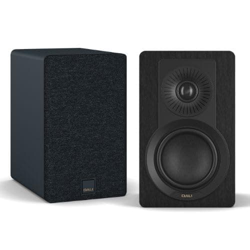 DALI KUPID Premium Compact Passive Hi-Fi Bookshelf Speakers 2-Way 4.5" Woofer & 1" Tweeter, incluye montaje de pared (Black Ash) 200323
