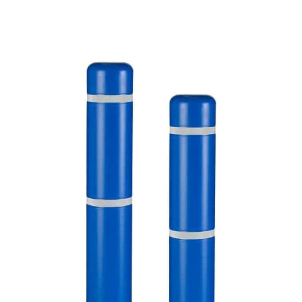BollardGard Innoplast Cubierta para bolardo 4" x 52" Paquete de 9 (Azul con cinta blanca) BC452BW-9