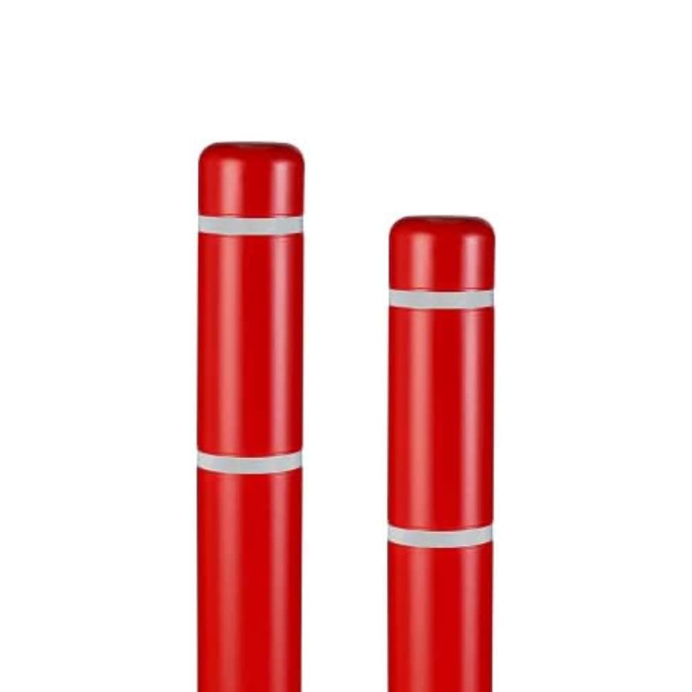 Innoplast BollardGard Cubierta para bolardo 4" x 52" Paquete de 9 (Rojo con cinta blanca) BC452RW-9