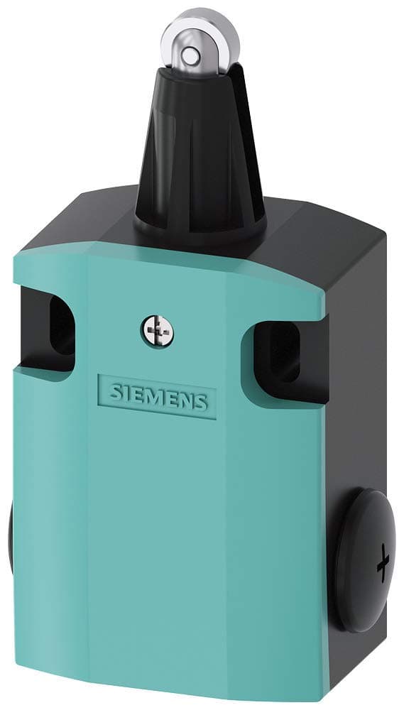 Siemens 3SE5 122-0KD02 interruptor de límite con émbolo rodillo, carcasa metálica 56mm, 1 NO + 2 NC, acción lenta