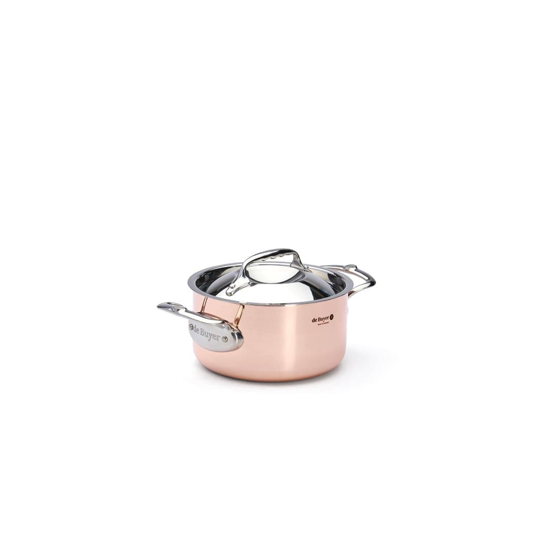 de Buyer Prima Mantera - Olla para cocinar con tapa - 16 cm - Apta para placas de inducción 6242.16