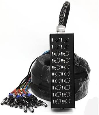 SEISMIC AUDIO - SASPS-16x4x100 - Cable de serpiente alimentado - XLR de 16 canales - Cable de altavoz de 4 canales - 100 pies