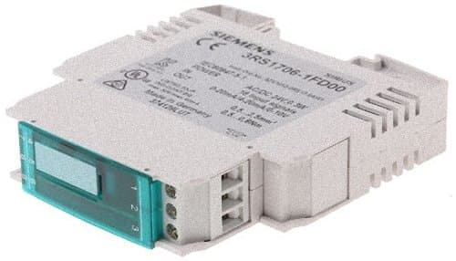 Siemens Convertidor universal selectable, bornes de tornillo, 17.5 mm, entrada 0-60 mV, salida 0-10 V, alimentación 24 VAC/VDC, aislamiento eléctrico 2 vías 3RS17 06-1FD00