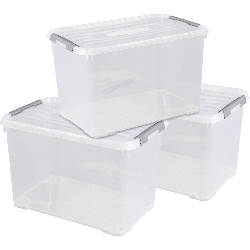 Curver Handy+ Juego de 3 Cajas Transparentes 65 L 243944