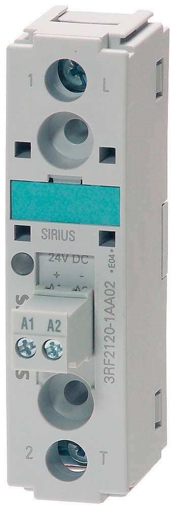 Siemens Relé de estado sólido monofásico 22.5mm, conexión por tornillo, conmutación en cero, hasta 50A 3RF21 50-1AA06