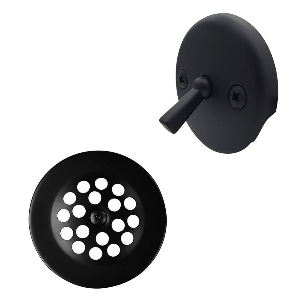 Westbrass R92-36-62 Kit de desagüe con palanca de trip 3-1/8" y placa de rebose de 2 agujeros - negro mate (36 unidades)
