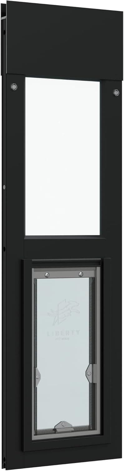 Liberty Puerta para Mascotas Panel para Ventanas Corredizas Horizontales | Marco de Aluminio con Tapa de Cierre para Hogar y Alquileres | Negro, Abertura Pequeña, Rango de Altura 39.5" - 41" 09LP-A0512-1B-3SG-39.5-41.0