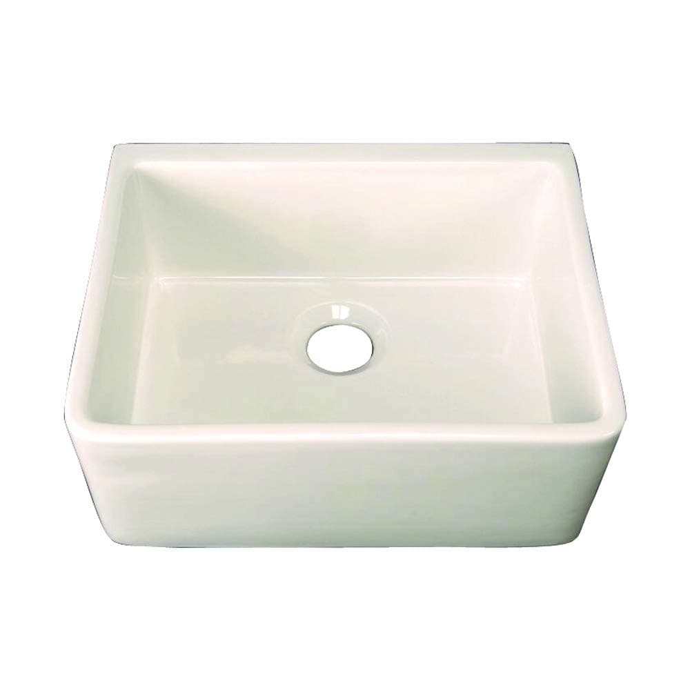Barclay Brooke Fireclay Fregadero de un solo tazón con faldón delantero 23-3/8" P x 18-1/4" D x 8-3/4" A FS24-BQ