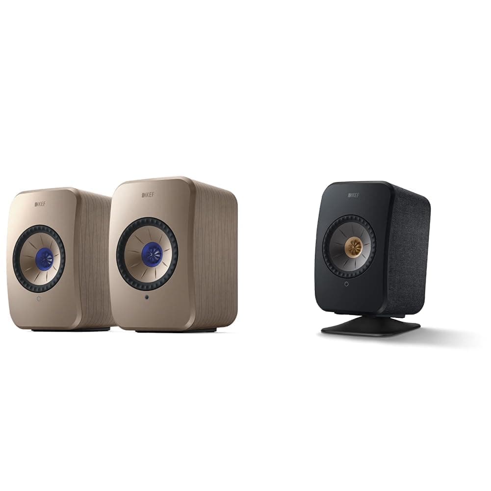 KEF LSX II Wireless HiFi Speaker System (Soundwave) & LSX P1 Desk Pad (Black, Par)