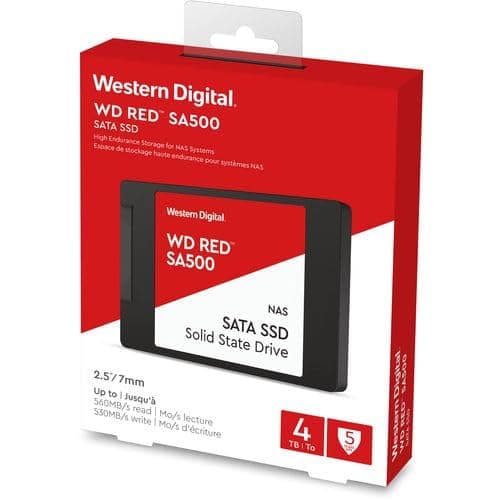 Western Digital 4TB WD Red SA500 NAS SSD Interno de Estado Sólido 3D NAND - SATA III 6 Gb/s, 2.5"/7mm, Hasta 560 MB/s - WDS400T2R0A