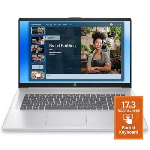 HP 17.3" Pantalla táctil • Teclado retroiluminado • 64 GB RAM, 1 TB SSD • AMD Ryzen 5 7530U (Rinde más que Intel i7-1355U) • Windows 11 Pro con Office 365 para web de por vida