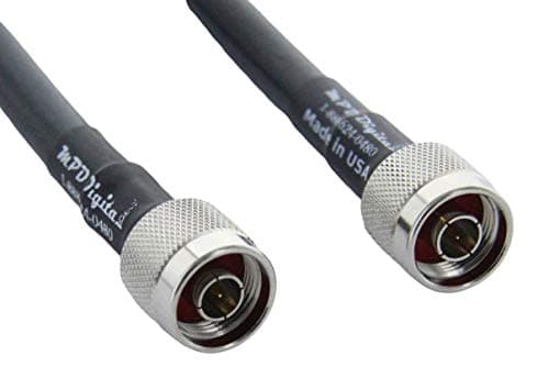 MPD Digital I Cable Coaxial LMR400 I Conectores N Macho a N Macho I Coax RF de Baja Pérdida I Jumper, CB, Radioafición, Transmisores, Antena I 250 PIES LMR400-N-male-to-N-male-250ft