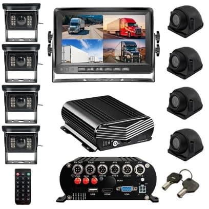 Falcon Eye Multi Cam Live Streaming 3-8 Cam System (8 Cam con 1TB: Black Box, LCD, 6 HD + 2 laterales)