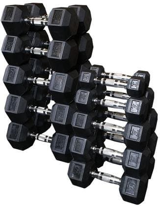 Body-Solid Rubber Coated Hexagon Dumbbells - Mancuernas Hexagonales SDRSHEAVY