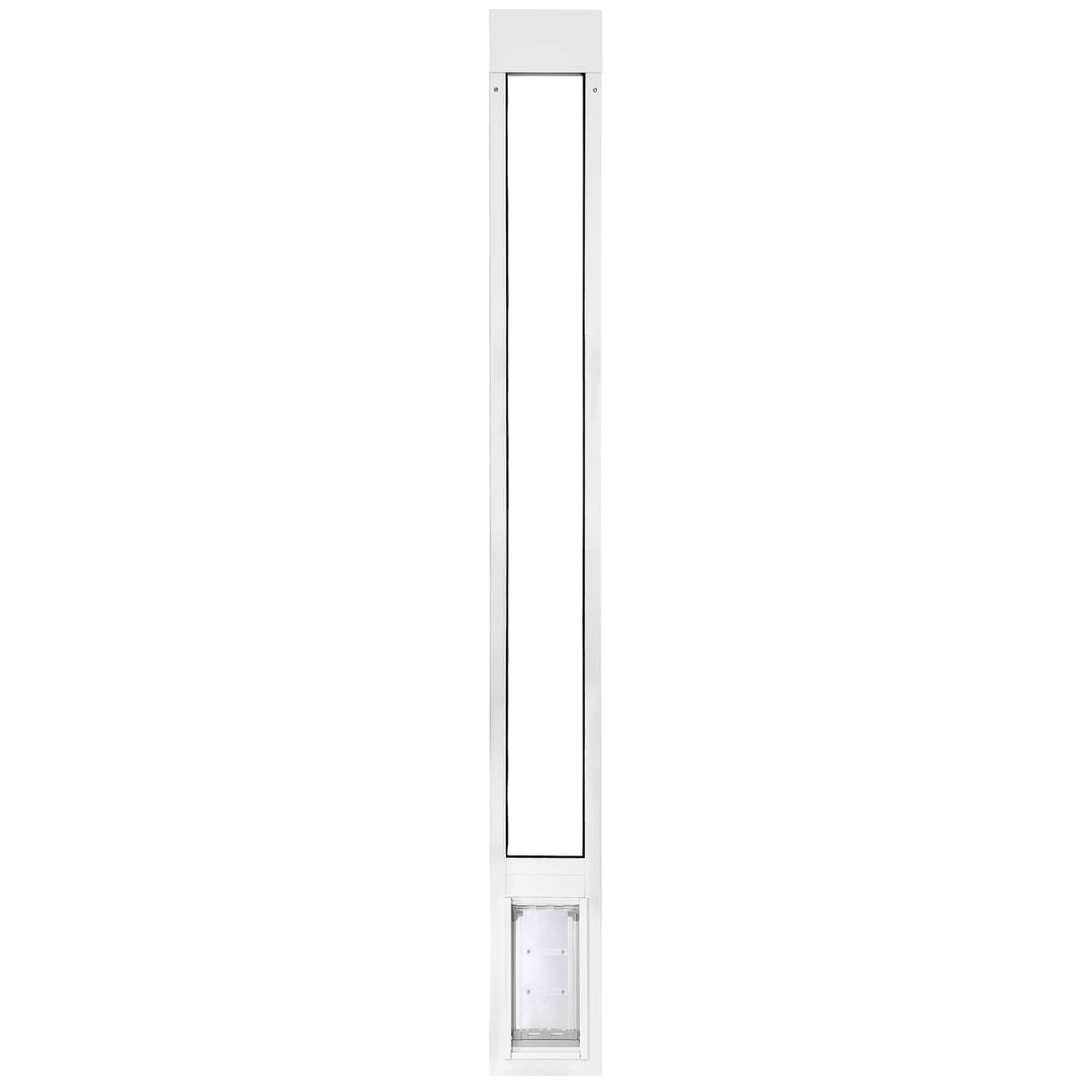 Puerta para Mascotas Endura Flap Thermo Panel de Doble Cristal para Climas Extremos | Solución de Puerta para Mascotas Aislada Premium | Resistente, Segura y Resistente a la Intemperie | Blanca, Aleta Pequeña, 93.25"-96.25" de Altura 01EF-C10SS-1W-3DT