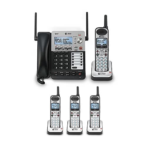 AT&T SB67138 + (3) SB67108 Sistema 4 líneas con alcance extendido: base + 3 inalámbricos