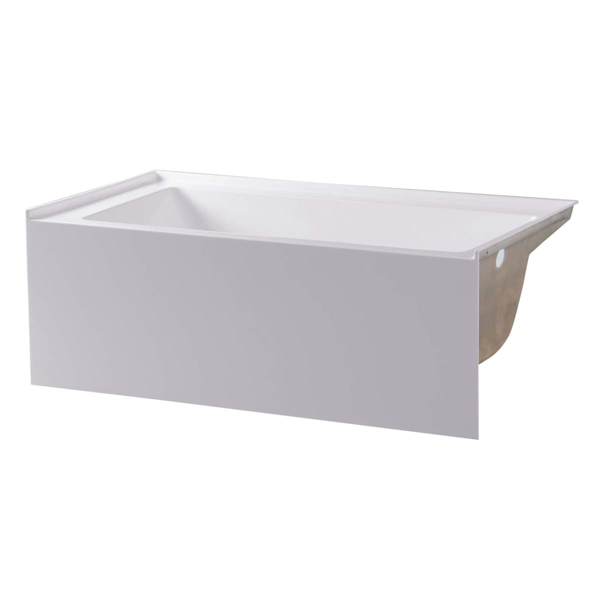 Tina de inmersión alcove Fine Fixtures en blanco brillante con faldón y desagüe derecho 60" x 36" BTA108-R