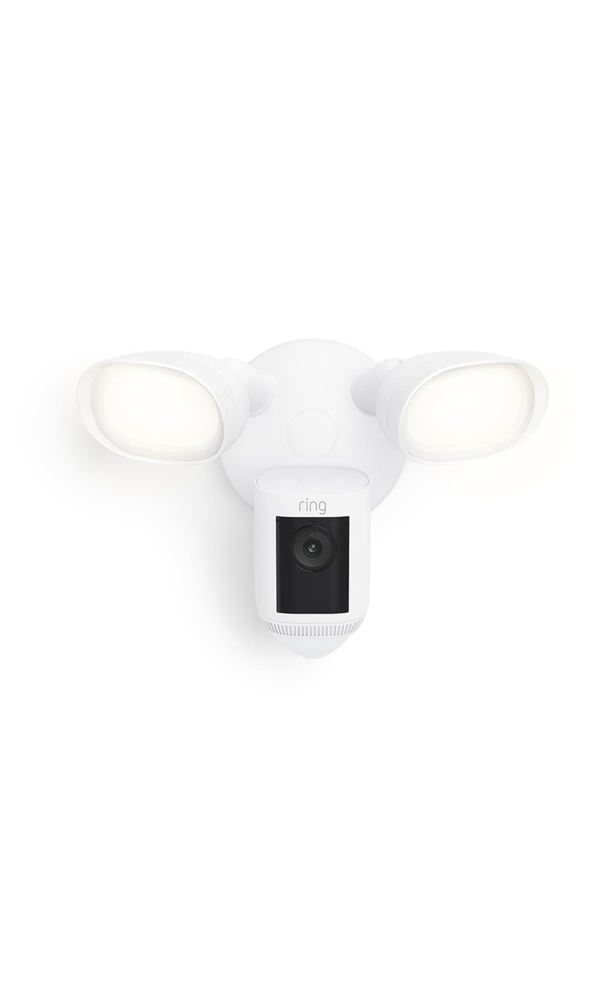 Ring Floodlight Cam Wired Pro, Seguridad para el hogar o negocio, Video Retinal 2K, Visión nocturna en color y comunicación bidireccional con Audio+, Paquete de 2, Blanco 53-035025