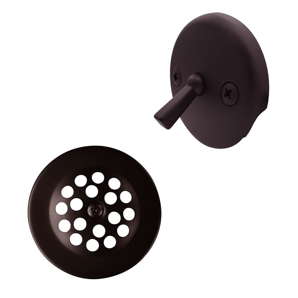 Westbrass D92-50-12 kit de desagüe con palanca Trip Lever y placa de rebosadero 2 orificios, Oil Rubbed Bronze (paquete x50)