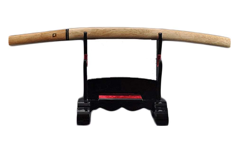 Katana HMS auténtica forjada a mano 1095, clay tempered, tsuba-less, color madera (modelo 396)