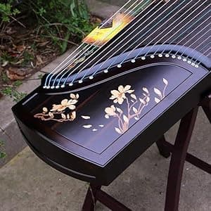 LANDTOM Guzheng profesional de ébano 163 cm con tallado artesanal
