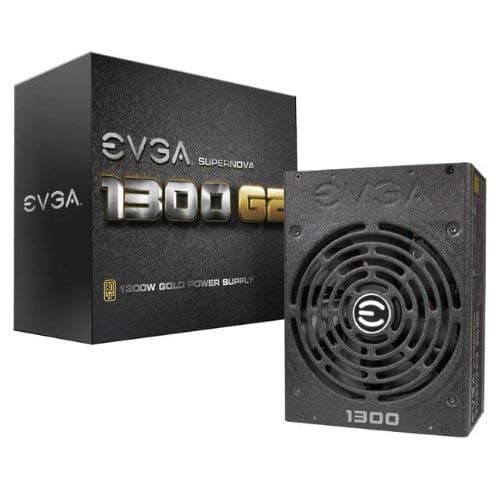 Fuente de poder EVGA Supernova 1300 G2 1300W - Interna - Entrada 110 V AC, 220 V AC - Salidas 3.3 V DC @ 24 A, 5 V DC @ 24 A, 12 V DC @ 108.3 A, -12 V DC @ 500 mA, 5 V @ 3 A - 1300 W - 1 +12V Rail - 1 ventilador 120-G2-1300-X