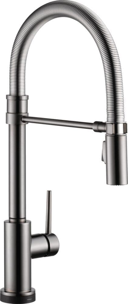 Delta Trinsic Pro Grifo de Cocina Comercial Touch con rociador extraíble, Negro Acero 9659T-KS-DST