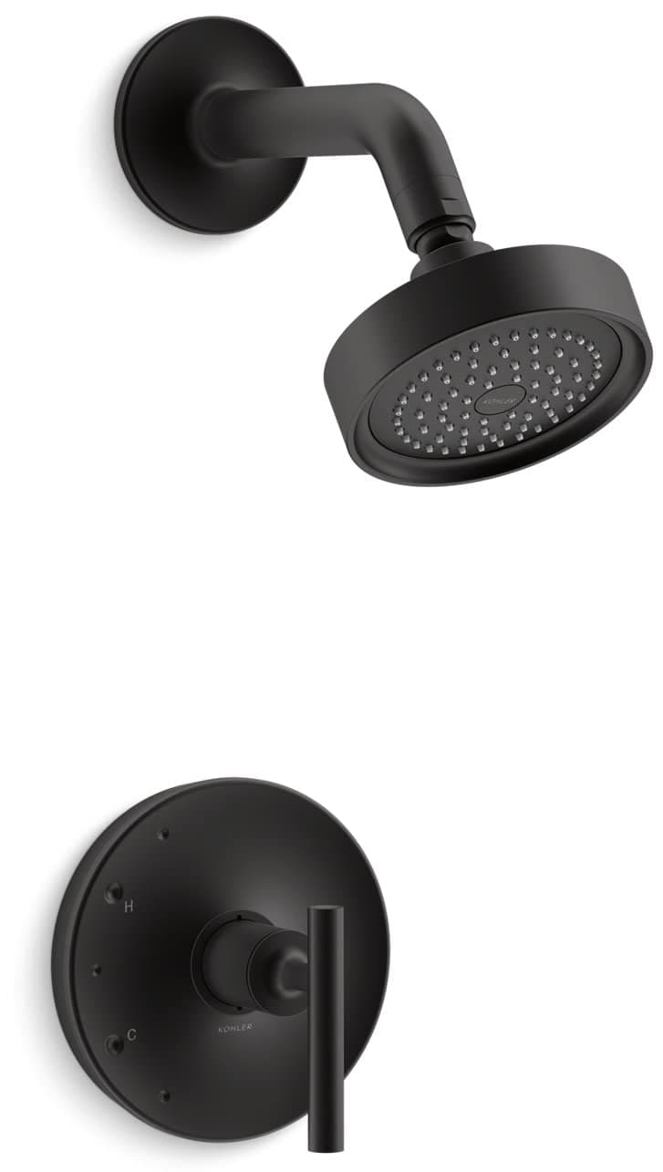KOHLER K-TS14422-4-BL Purist Juego de Recorte para Ducha Rite-Temp (Negro Mate)